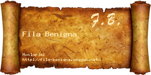 Fila Benigna névjegykártya